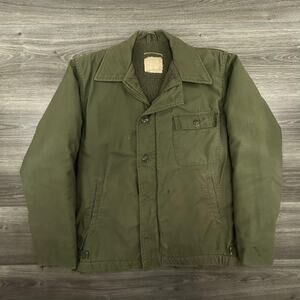 Vintage US Military A-2 Deck Deck Jacket Mens Medium Permeable Cold Weather 70s